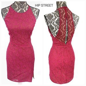 BCBG Tenya Racerback Mesh & Lace Sheath Dress Turkish Rose 4